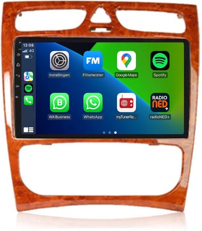 Carplay autoradio voor Mercedes C-Klasse | W203 | 2000 t/m 2004 | Android 13 | Draadloos Apple Carplay & Android Auto | 2GB + 32GB | 8-Core processor | Davilon | 2025 model | 2000 2001 2002 2003 2004 | Bluetooth & Wifi