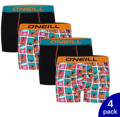 O'Neill - 4-Pack - Fashion Boxers - Allover Print - Heren - comic / zwart - S - 900852