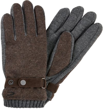camel active Brei handschoenen met fleece voering - Maat menswear-L - Donkerbruin