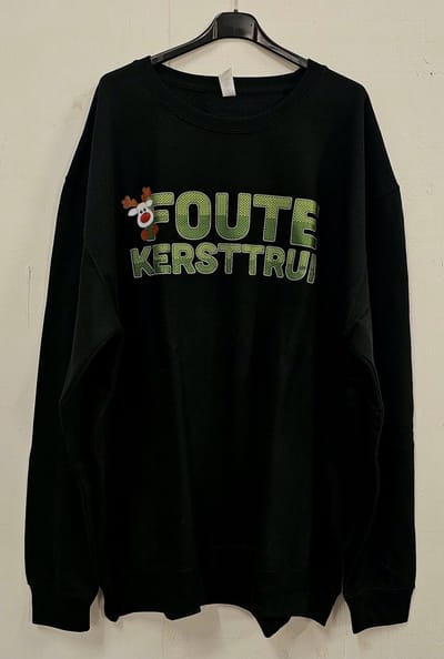 Rendier - Foute Kersttrui - Kerstcadeau - Dames / Heren / Unisex Kleding - Grappige Kerst Outfit - Sweater - Zwart - Maat 4XL