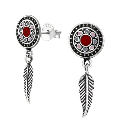 Montebello Oorbellen Bjork - 925 Zilver E-Coating - Veer - 8x23mm