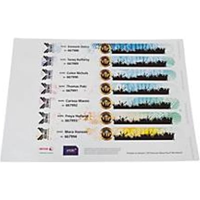 Xerox Premium NeverTear Polsbandjes, 120 µm, wit, waterdicht, geperforeerd, A4-formaat, 100 vellen, 8 stuks/vel
