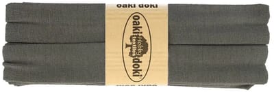 Oaki Doki Jersey Tricot Biaisband 20mm – 3 Meter – Donkergrijs 115 – Elastisch Afwerkingslint voor Stretchstoffen