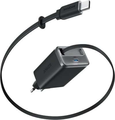 Anker Nano USB C Snellader - 35W - 2-poorten - Geïntegreerde Anker InstaCord intrekbare kabel