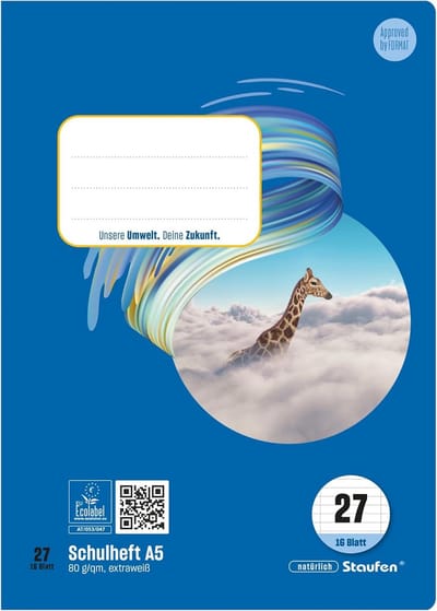 Set van 10 Schriften A5 Gelijnd 27 met Kantlijnen en 16 Vellen