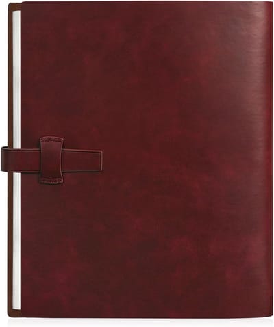 Fotoalbum voor 320 Foto's, Leerlook, Inclusief 20 Stukken Kraft Schrijfpapier voor Familie, Bruiloft en Babyherinneringen (Rood)
