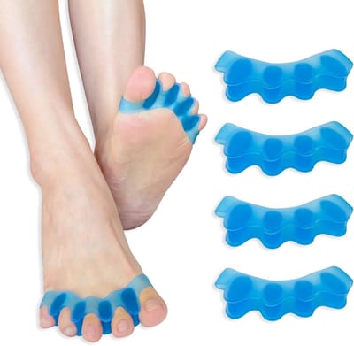 Siliconen Tussenspreiders voor Tenen - Verlichting bij Overlapping en Hamertenen - Comfort en Ontspanning voor Mannen en Vrouwen - Blauw