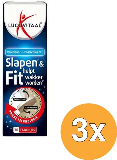3x Lucovitaal Slapen & Helpt Fit Wakker Worden (30 tabletten)