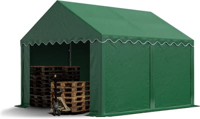 Opslagtent 3x4 m beschutting met PVC zeil 700 N waterdicht donkergroen