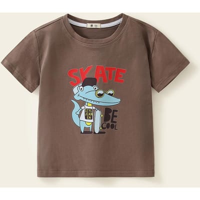 T-shirt met korte mouwen voor kinderen Zomer Nieuw Jongens Modieus Koreaanse Stijl Trendy Losse Kinderkleding 140cm