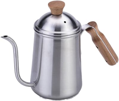 Waterkoker Giet Over - Koffieketel Theepot - Barista Koffie Zetten - Precisie Tuit Ontwerp - 650 ml Capaciteit - Zilverkleurig
