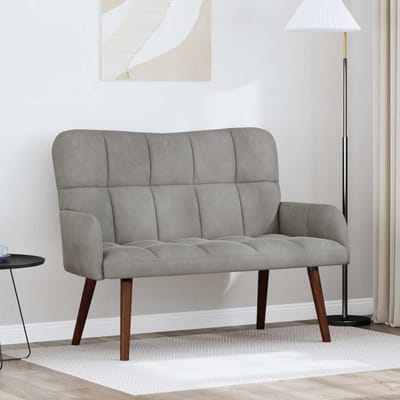 vidaXL - 2-Zits - Sofa - Lichtgrijs - 115 - x - 61 - x - 87 - cm - fluweel
