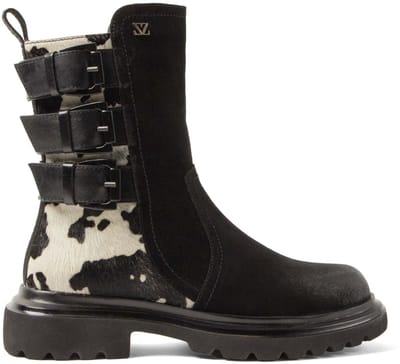 Lazamani - Maddy Dames Boots Suede Black/White - Maat 41