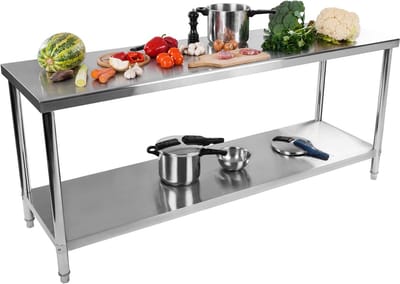 RVS werktafel - ECO - 200 x 60 cm - 250 kg - Royal Catering RCAT-200/60-NW