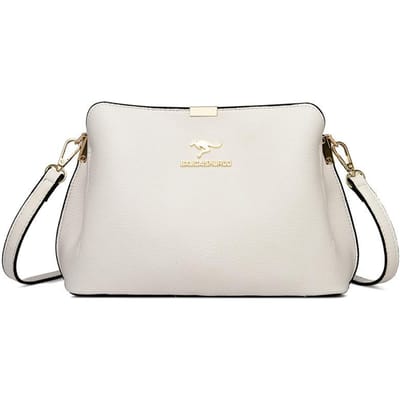 Licht Luxe Retro Dames Schoudertas Hoge kwaliteit Mode Dames Crossbody Tas Uitbreidbaar Ontwerp Grote Capaciteit Moedertas white