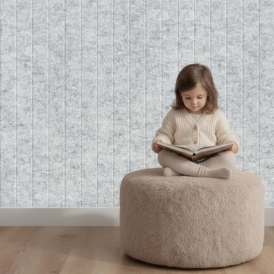 Wandpaneel vilt, lattenwand 100 mm, grijs marmer – 2950 x | 9mm dik | Verbetert de akoestiek | Eenvoudige montage | Wanddecoratie