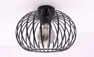 Plafondlamp - zwart metaal - 30cm