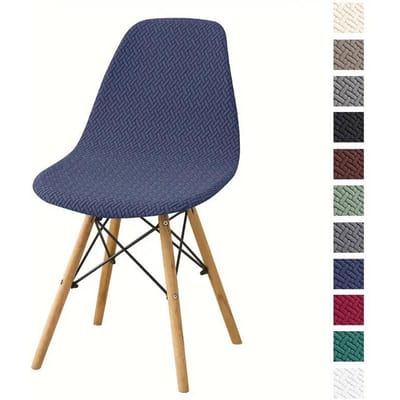 Nieuwe Schelpstoelhoes voor Thuis Hotel Restaurant Eetkamerstoel Eames Schelpstoelhoes T-vormige Stofbestendige Stoelhoes 40*40*22cm marineblauwe kleur
