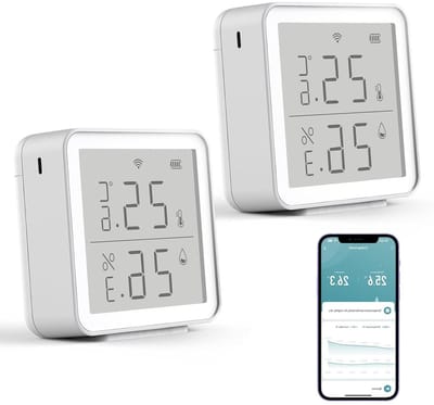 Zigbee Temperatuursensor - Slimme Thermometer Hygrometer - Milieu Bewaking - Hoge Nauwkeurigheid - 6.12 x 6.12 x 4 cm