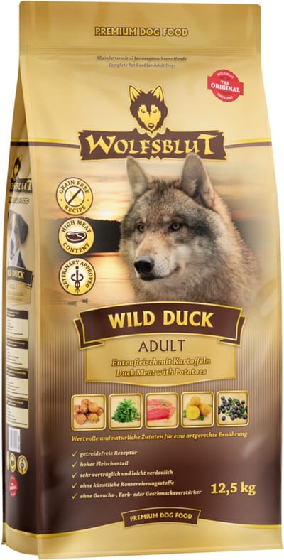 Wolfsblut Wild Duck with potatoes - dry dog food - 12.5kg