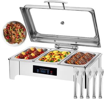 Elektrische Voedselwarmer - Buffetset Warmhoudplaat - Catering Feesten - Afneembaar Ontwerp - 57x44x56 cm