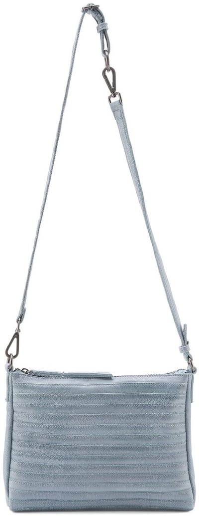 FREDsBRUDER Leren Schoudertas Layer Crossbag Sky Blue Blauw