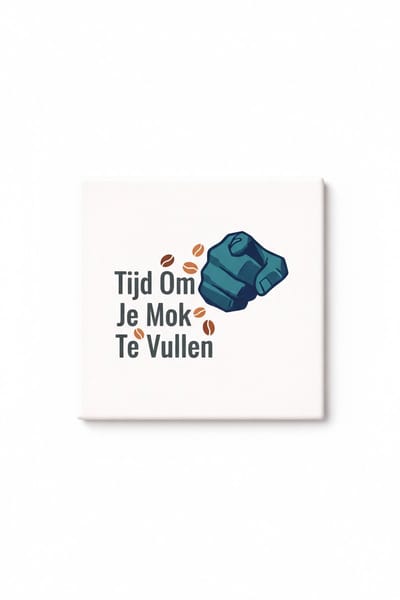 Grappige “Tijd Om Je Mok Te Vullen” Keramische Tegel – Koffie Bijvullen Quote Tegel – Humor Keuken Wanddecoratie Cadeau