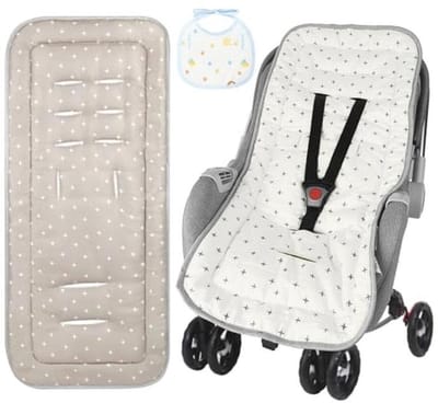 Omkeerbare Voering voor Kinderwagens - Ademend en Wasbaar Katoenen Stoelkussen