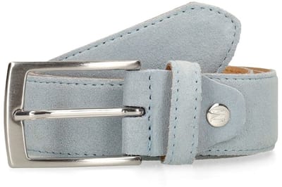Manfield - Heren - Lichtblauwe suède riem - Maat 085