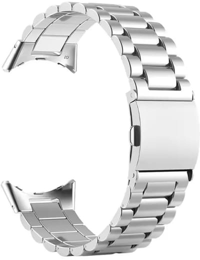 DrPhone Elite No-Gap2 Roestvrij Stalen Horlogeband Compatibel Met Google Pixel Watch 1/2/3/4 41mm – Stainless Steel Schakelband – Verstelbare Smartwatch Band – Zilver