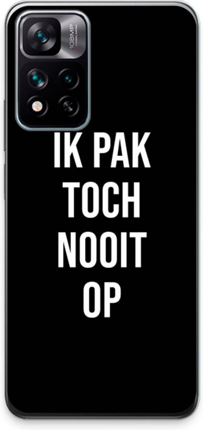 Case Company® - Hoesje geschikt voor Xiaomi 11i Hypercharge hoesje - Ik pak nooit op - Zwart - Soft Cover Telefoonhoesje - Bescherming aan alle Kanten en Schermrand