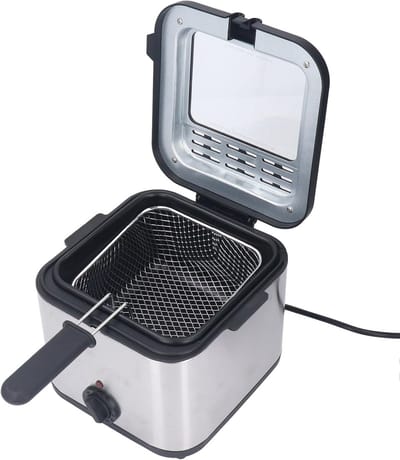 Elektrische Friteuse - Snelkookfriteuse - Familie Frituren - Instelbare Temperatuur - 25 Liter Capaciteit - Zilver