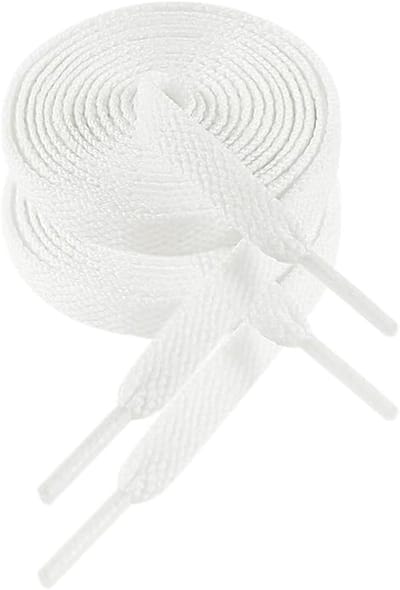 Veters - Schoenveters - 5 Paar Platte Schoenveters voor Sneakers - Hoogwaardige 8mm Breedte Sneakers Veters - Geschikt voor Schoenen met Veters of Schoenveters - Witte veters