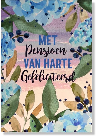 Met Pensioen! Hartelijk Gefeliciteerd - Pensioen Wenskaart - 12x17cm - Gevouwen kaart inclusief envelop - Pensioen / Stoppen met werken