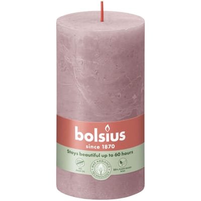 Bolsius Stompkaars Ash Rose Ø68 mm - Hoogte 13 cm - Grijs/Roze - 60 Branduren