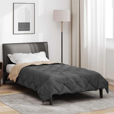 vidaXL - Zomer - Deken - 200 - x - 135 - cm - Zomer - 200 - gsm - Antraciet - en - Taupe