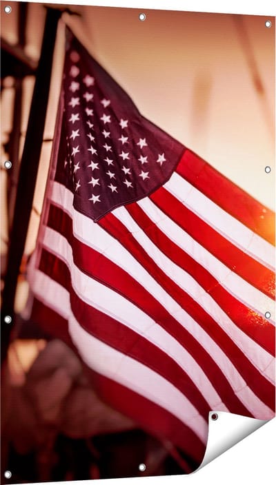 Gards Tuinposter Amerikaanse Vlag - Verenigde Staten - 80x120 cm - Tuindoek - Tuindecoratie - Wanddecoratie buiten - Tuinschilderij