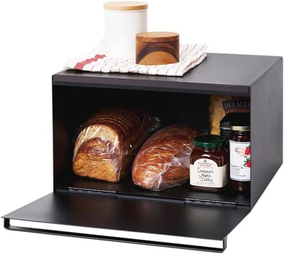 Moderne Brooddoos van Staal en Hout met Silicone Afwerking - Ruimtebesparend Ontwerp