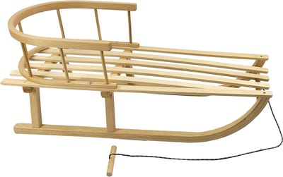 Houten Slee met Rugleuning voor Kinderen - Ideaal voor de Winter