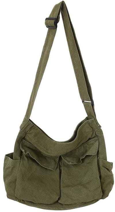 Dailygoody - Messenger Bag - Hobo Crossbody Tas - Duurzaam Canvas - Uniseks - Multi-pocket Ontwerp - Perfect voor Dames en Heren