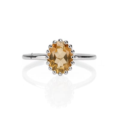 Natuursieraad | 925 sterling zilver citrien ring maat 16.50 | edelsteen sieraden