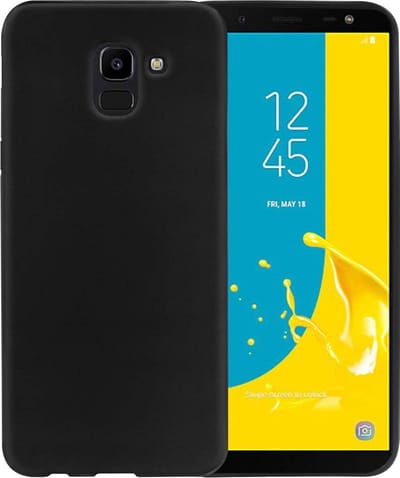 Soft Backcover Hoesje Geschikt voor: Samsung Galaxy J6 Plus 2018 - Silicone - Zwart