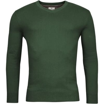 Baileys Trui V-Neck Cotton Cashmere Single Knit Donker Groen / male