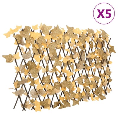 vidaXL - Kunstplant - esdoornblad - latwerk - 5st - uittrekbaar - 180x60 - cm - oranje