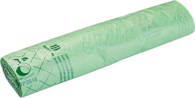 Compostbag afvalzak met kiemlogo voor in de container - 6 zakken- 240 liter biozak - containerzak
