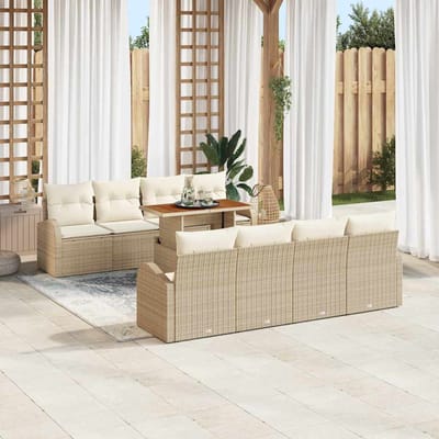 vidaXL - Tuinbank - Set - 7 - st - Beige - en - Crème
