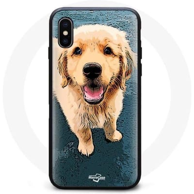 Zachte hoes - Unisex - Iphone XS Max - Golden Retriever - Zwart