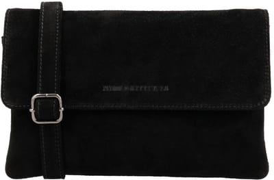 Hide & Stitches Brazos Schoudertas - Clutch - Crossbody - Suede - Leer - Leren Dames Tas - Zwart