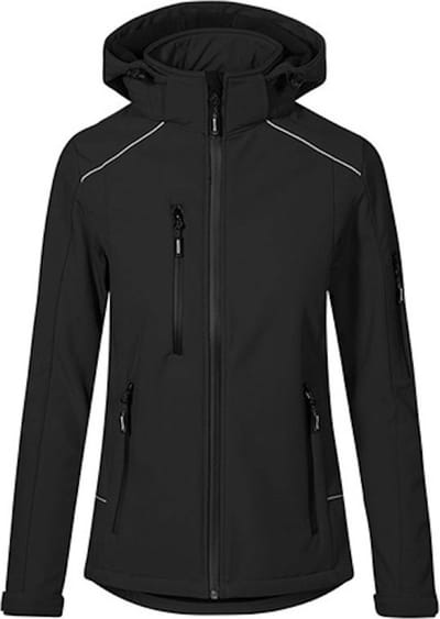 Women's Softshell Outdoorjas met afneembare capuchon Black - 3XL