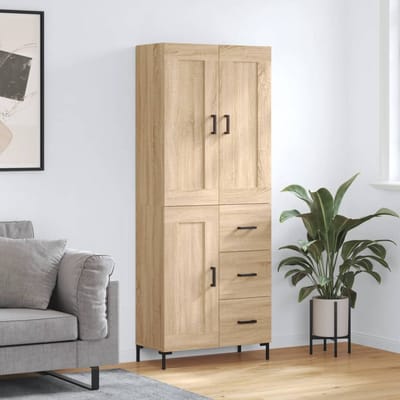vidaXL - Hoge - kast - 69,5x34x180 - cm - bewerkt - hout - sonoma - eikenkleurig